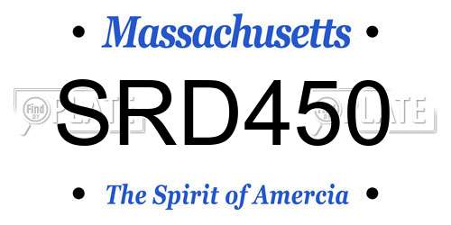 SRD450 Massachusetts License Plate