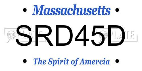 SRD45D Massachusetts License Plate