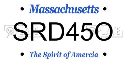 SRD45O Massachusetts License Plate