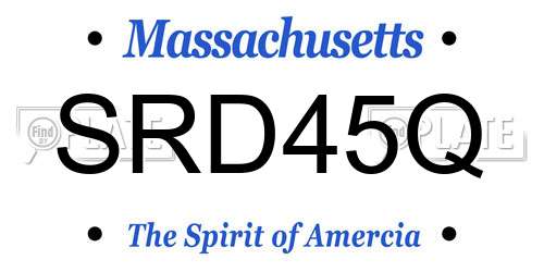 SRD45Q Massachusetts License Plate