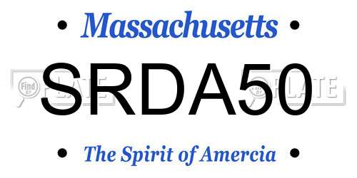 SRDA50 Massachusetts License Plate