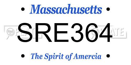 SRE364 Massachusetts License Plate