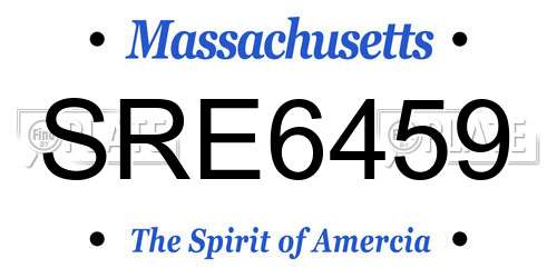 SRE6459 Massachusetts License Plate