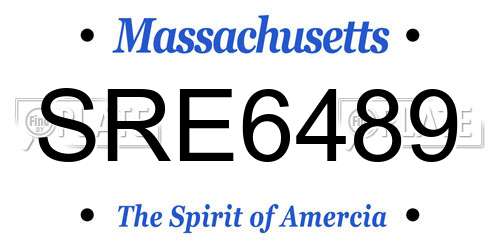 SRE6489 Massachusetts License Plate