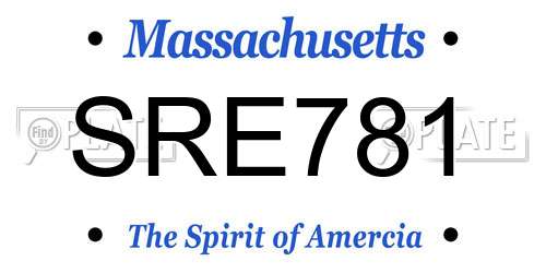 SRE781 Massachusetts License Plate