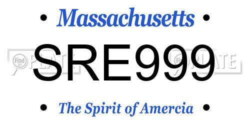 SRE999 Massachusetts License Plate