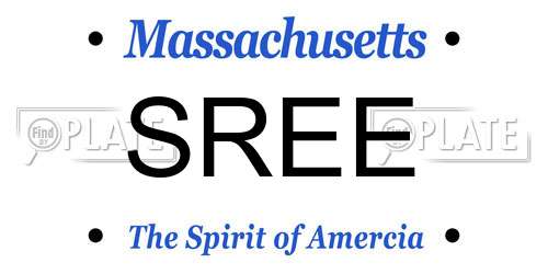 SREE Massachusetts License Plate