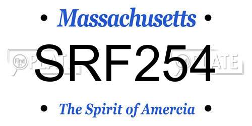 SRF254 Massachusetts License Plate