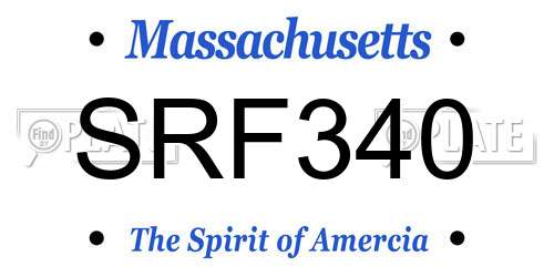 SRF340 Massachusetts License Plate