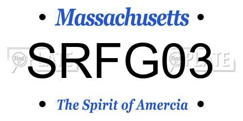SRFG03 Massachusetts License Plate