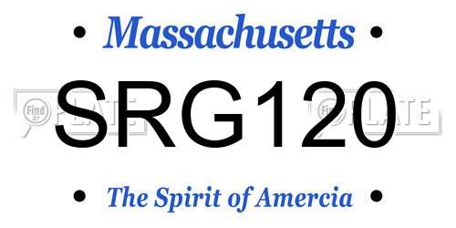 SRG120 Massachusetts License Plate