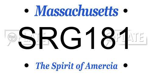 SRG181 Massachusetts License Plate