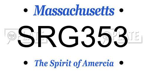 SRG353 Massachusetts License Plate