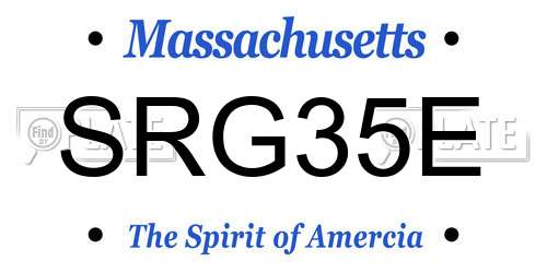 SRG35E Massachusetts License Plate