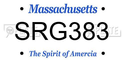 SRG383 Massachusetts License Plate