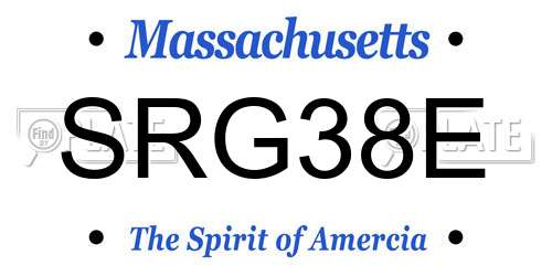 SRG38E Massachusetts License Plate