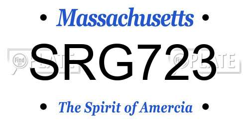 SRG723 Massachusetts License Plate