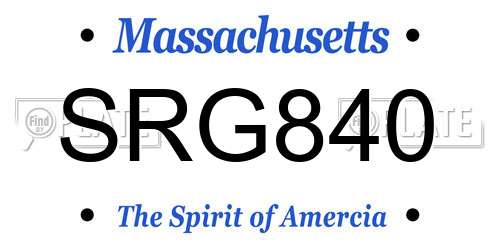 SRG840 Massachusetts License Plate
