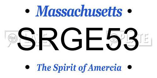 SRGE53 Massachusetts License Plate
