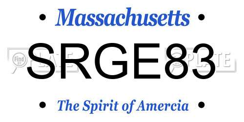 SRGE83 Massachusetts License Plate