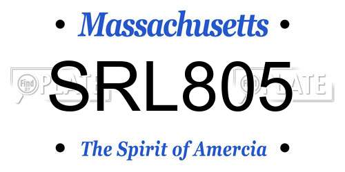 SRL805 Massachusetts License Plate