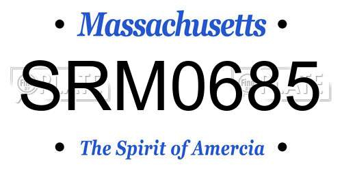 SRM0685 Massachusetts License Plate