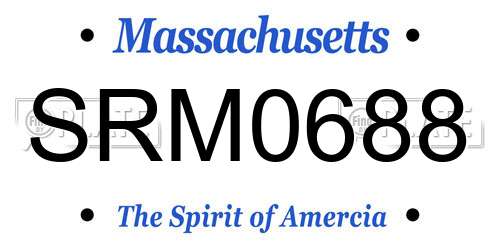 SRM0688 Massachusetts License Plate