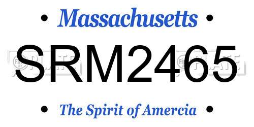 SRM2465 Massachusetts License Plate