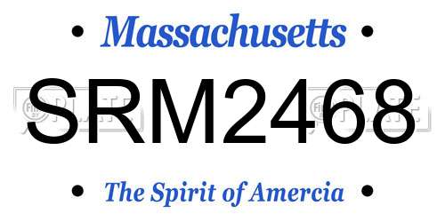 SRM2468 Massachusetts License Plate