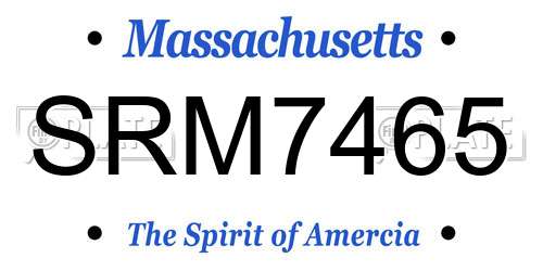 SRM7465 Massachusetts License Plate