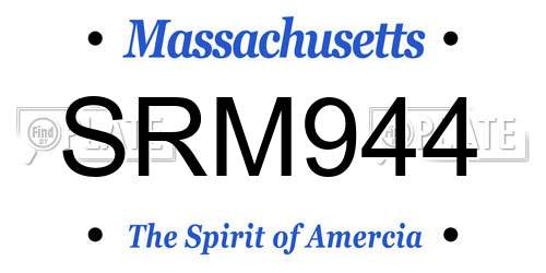 SRM944 Massachusetts License Plate