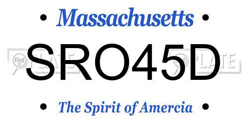 SRO45D Massachusetts License Plate