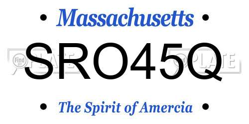 SRO45Q Massachusetts License Plate