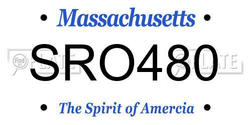 SRO480 Massachusetts License Plate