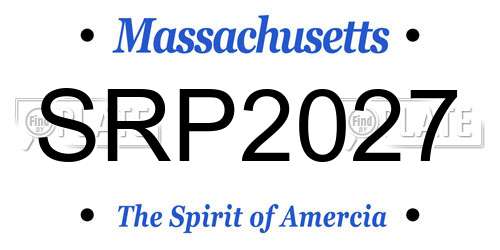 SRP2027 Massachusetts License Plate