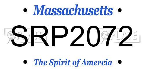 SRP2072 Massachusetts License Plate