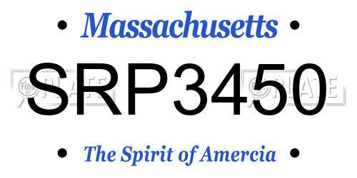 SRP3450 Massachusetts License Plate