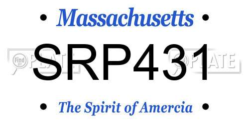 SRP431 Massachusetts License Plate