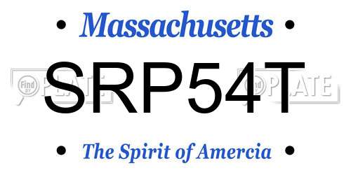 SRP54T Massachusetts License Plate