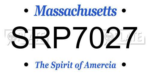 SRP7027 Massachusetts License Plate
