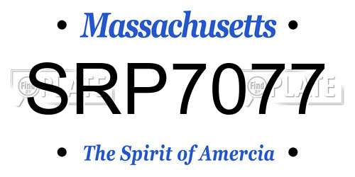 SRP7077 Massachusetts License Plate