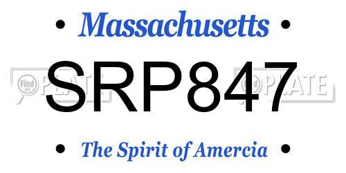 SRP847 Massachusetts License Plate
