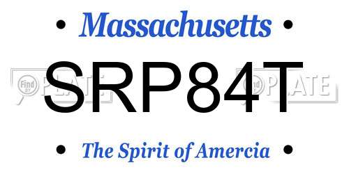 SRP84T Massachusetts License Plate