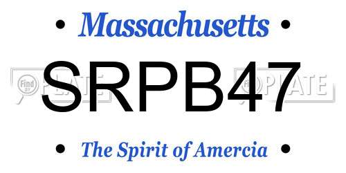 SRPB47 Massachusetts License Plate