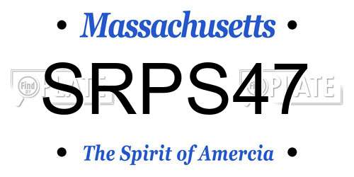 SRPS47 Massachusetts License Plate