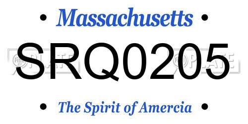 SRQ0205 Massachusetts License Plate