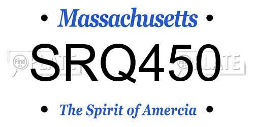 SRQ450 Massachusetts License Plate