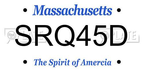 SRQ45D Massachusetts License Plate