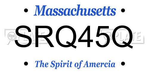 SRQ45Q Massachusetts License Plate