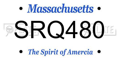 SRQ480 Massachusetts License Plate